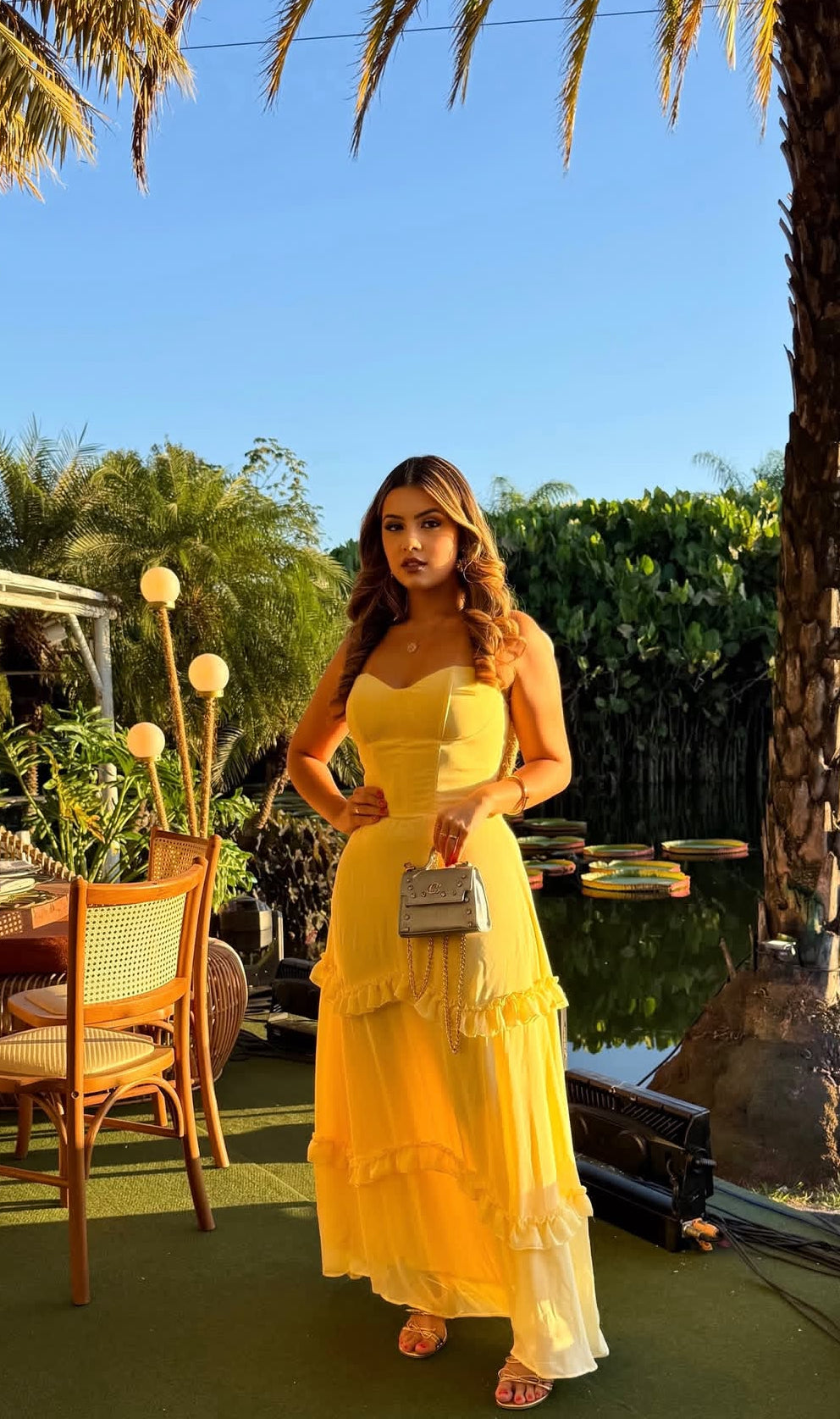 Spaghetti Straps A-Line Yellow Wedding Guest Dress