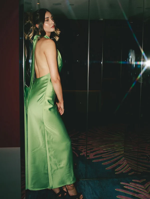 Sexy Halter Green Backless Prom Dress Long Evening Dress Y8230 - View 4 | VelvetHem