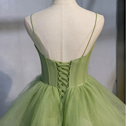 Fluorescent green Strapless Full Length Wedding Dress Prom & Evening Dress Formal Occasion Party Dress - View 5 | FashionDia