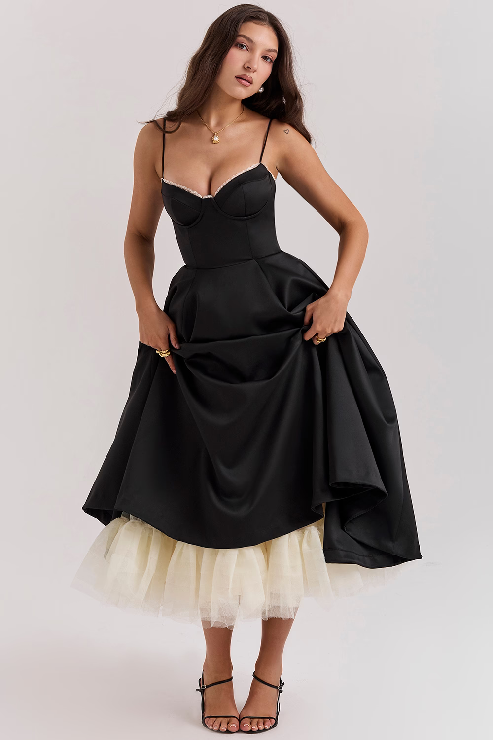 Beatriz Boutique Satin Dress for Parties Designer Edit