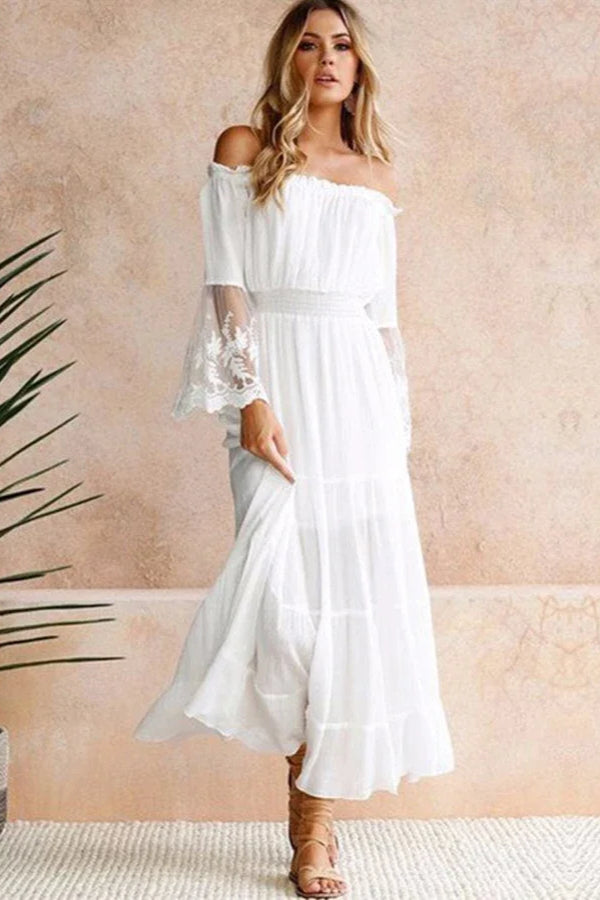 Flare Sleeve Off Urban Dress for Smart Casual Fashion Boutique Fashion Style