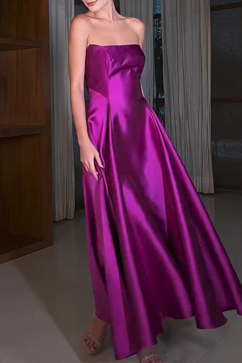 Sexy Ruched Zipper Strapless Evening Dresses - View 3 | VelvetHem