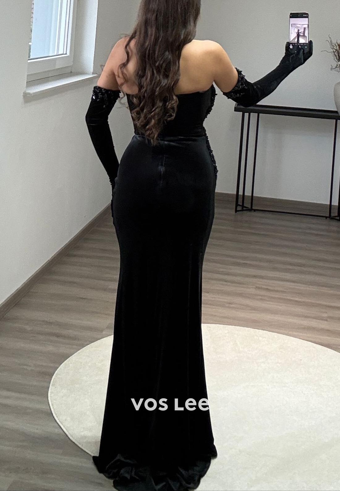 Column Off the Shoulder Pleated Floor-Length Beading Formal Evening Dresses