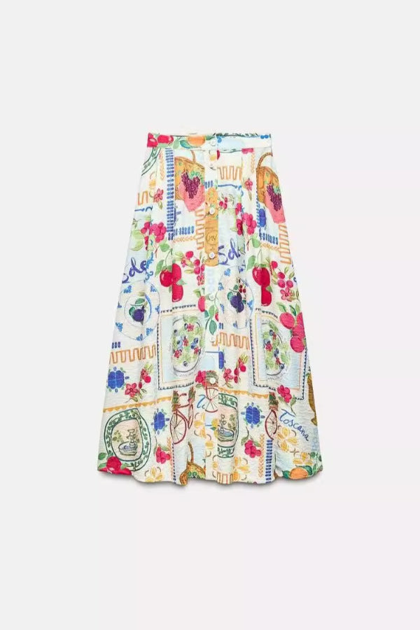 Fashionable casual vest personalized print suspender Midi Dress
