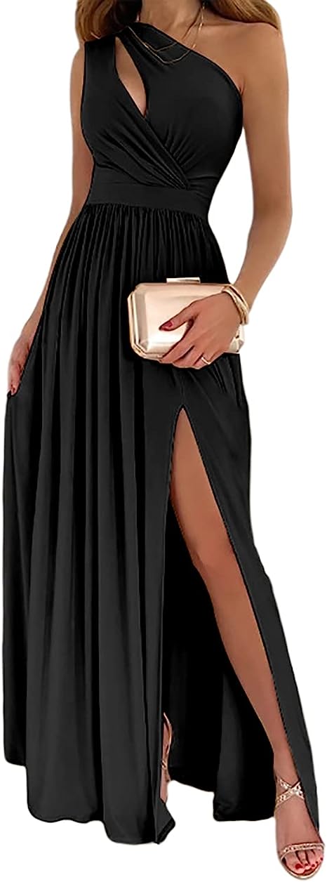 Romina Exclusive Minimalist High Split Cutout Sleeveless Dress Evening Wear Edit