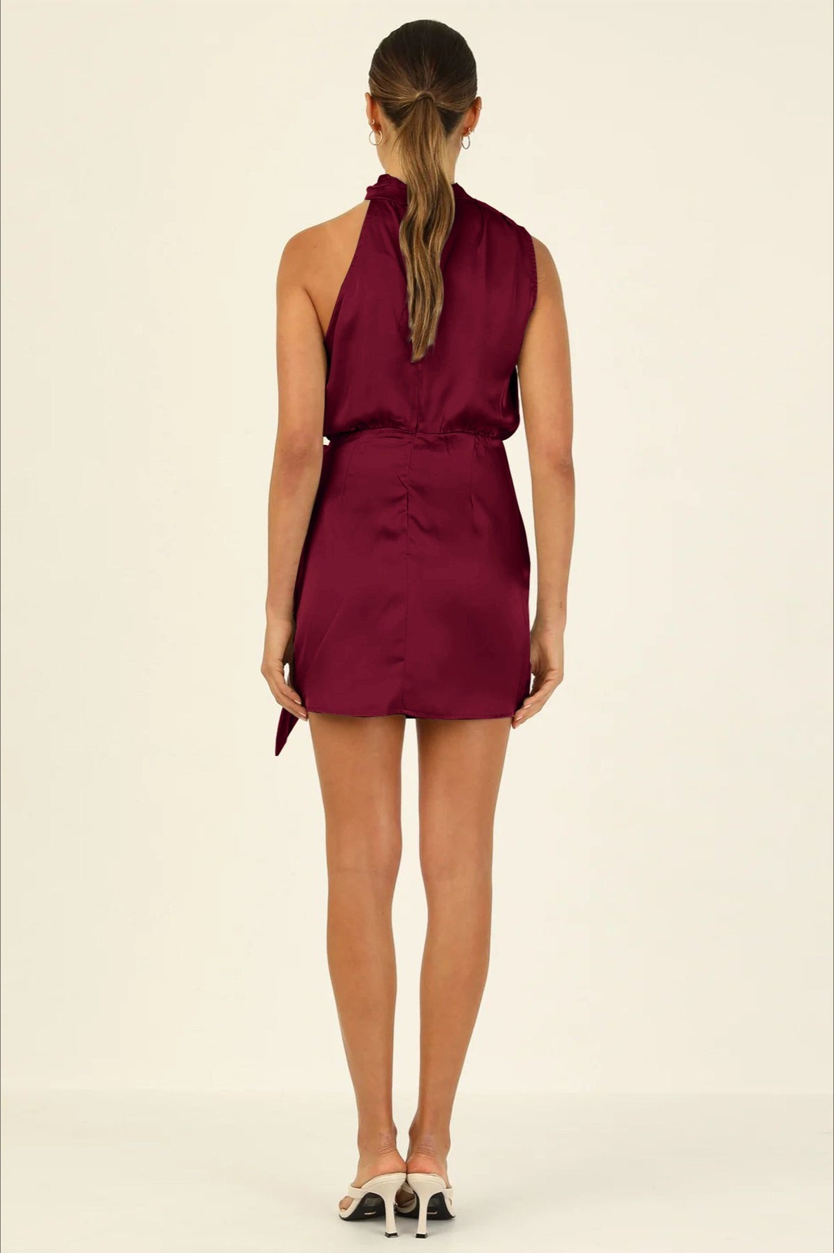 Halter Satin Silk Dress - View 10 | VelvetHem
