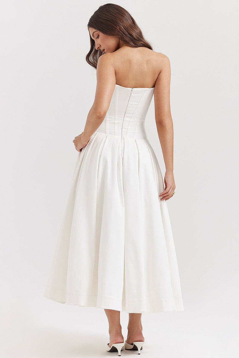 Strapless Corset A Dress with Relaxed Fit and Modern Casual Wear