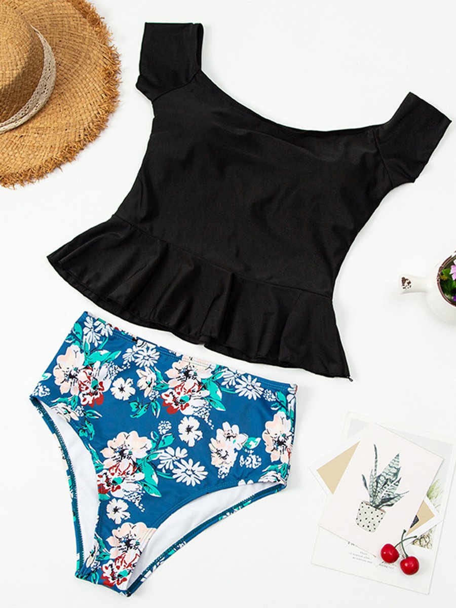 Dania Floral Colorblock Tankini Swimsuit