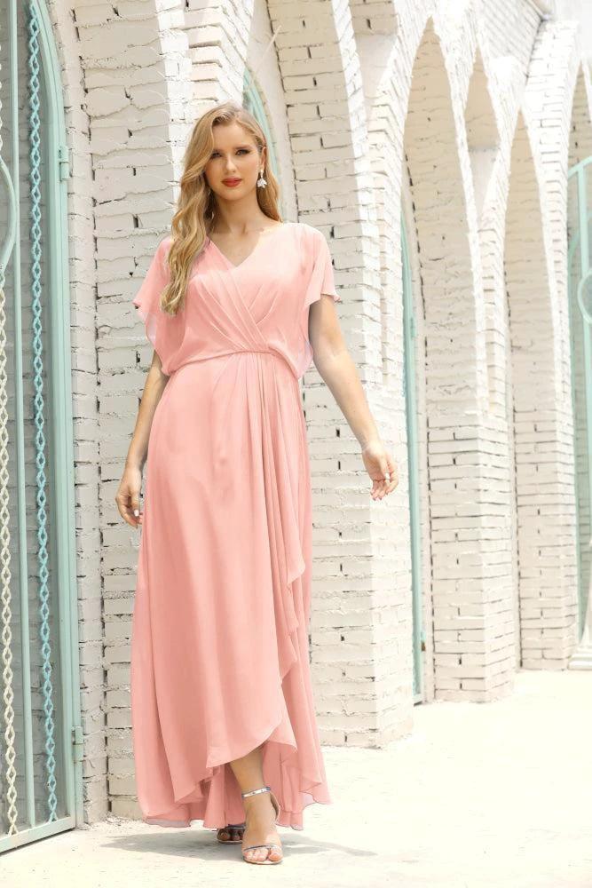 Numbersea Mother of The Bride Dresses Plus Size V-Neck Floor Length Formal Prom Dress for Wedding Guest 28020 by numbersea
