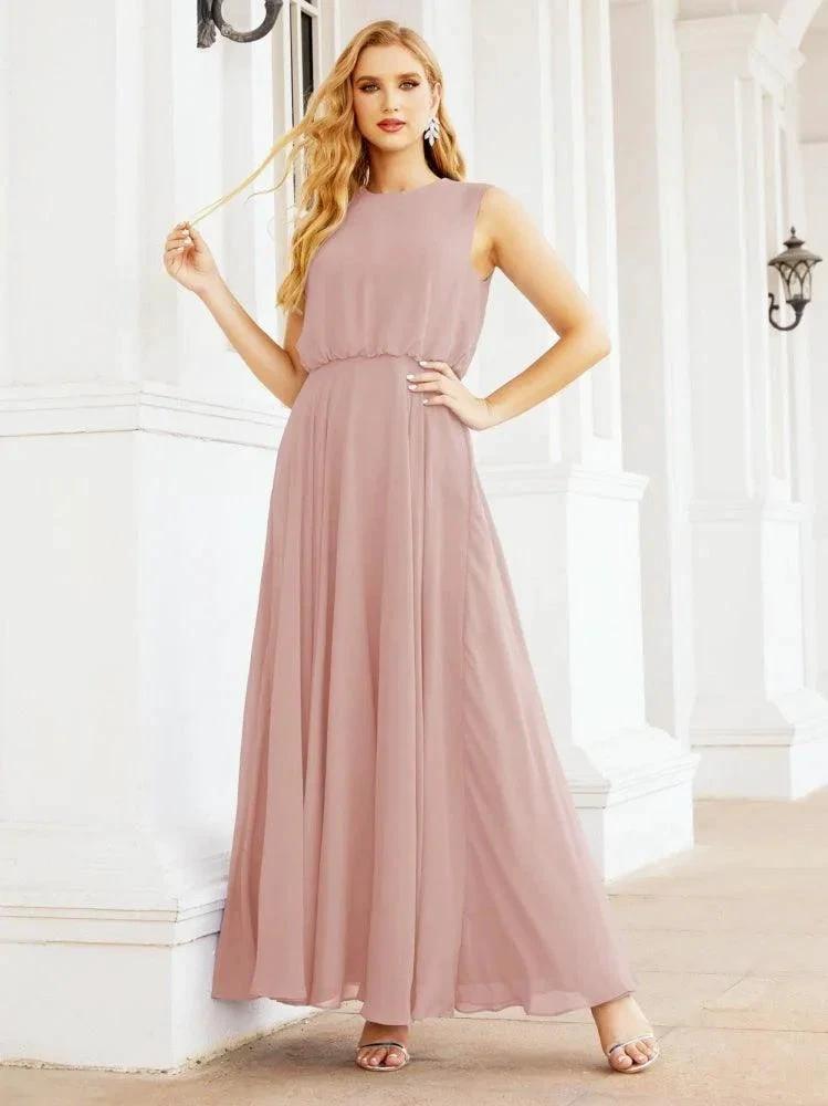 Numbersea Sleeveless Long Bridesmaid Dress A line Formal Evening Prom Gown 28025 by numbersea