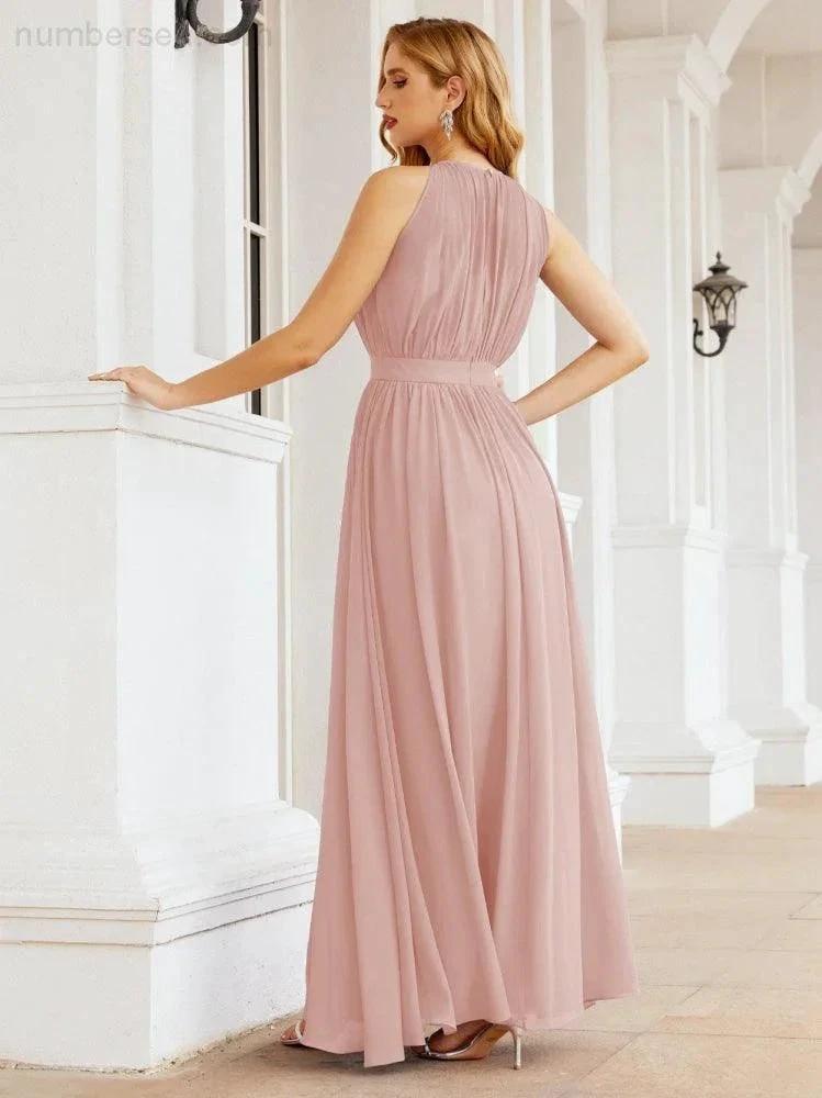 ZapDress Halter Bridesmaid Dress Empire Waist Formal Evening Prom Gown for Mother of The Bride 28030 (ZD17026)