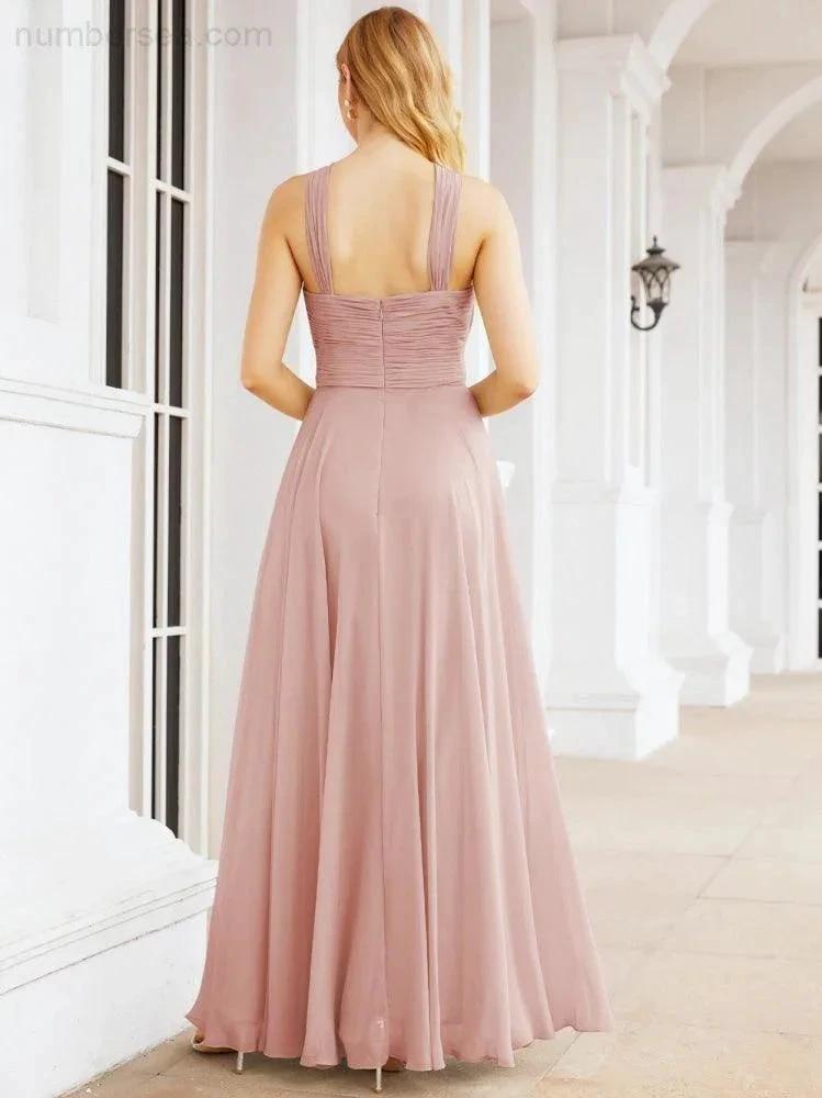 ZapDress Crisscross Halter Bridesmaid Dresses for Party Wedding Evening Prom Maxi Ball Gowns 28053 (ZD17037)
