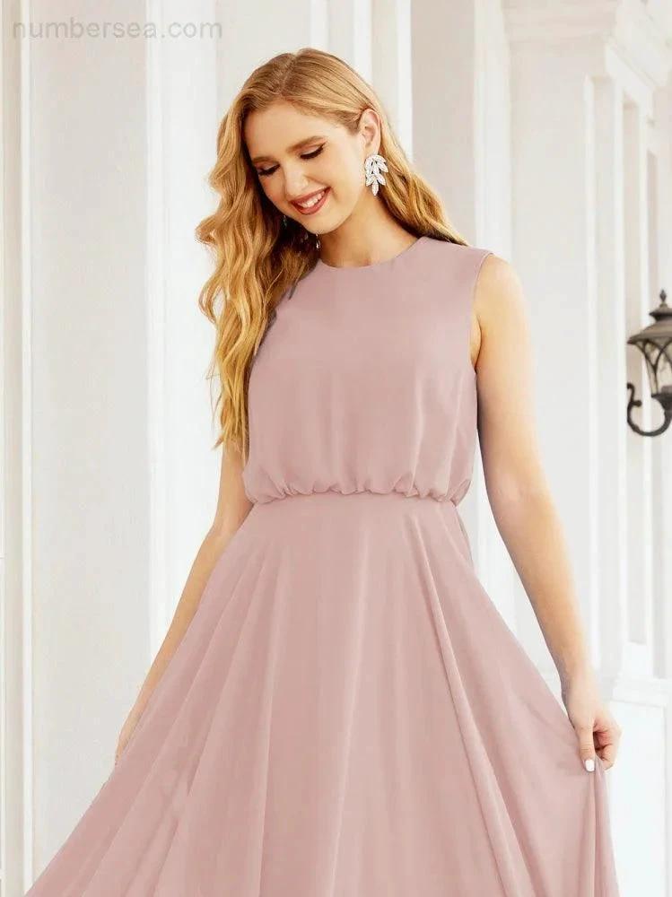 ZapDress Sleeveless Long Bridesmaid Dress A line Formal Evening Prom Gown 28025 (ZD17053)
