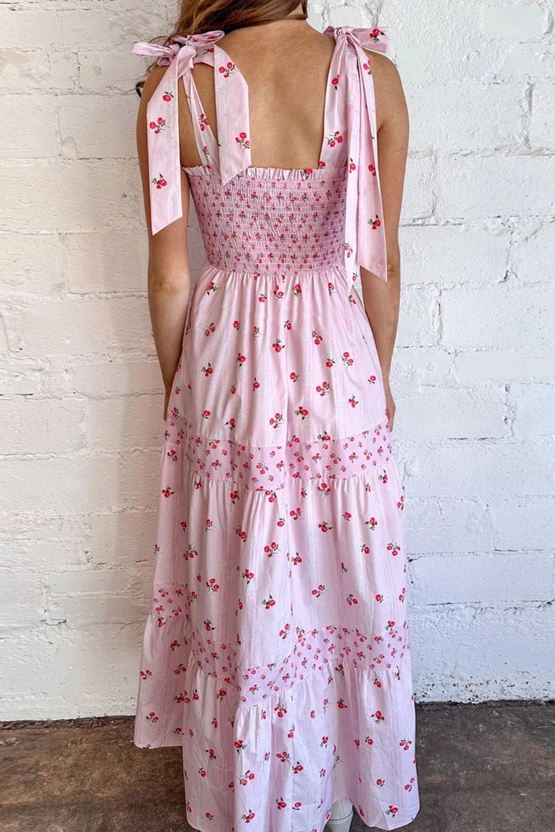 Tie-Back Maxi Floral Dress - View 5 | FashionDia