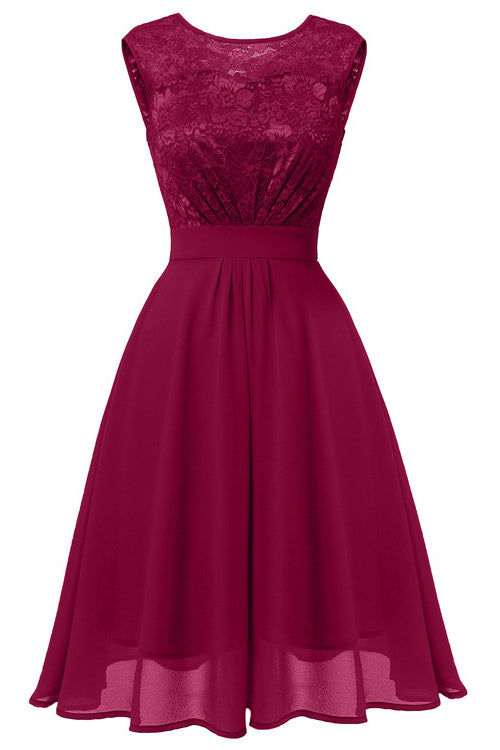 Dark Navy A-line Lace Homecoming Dress - Fashionpara