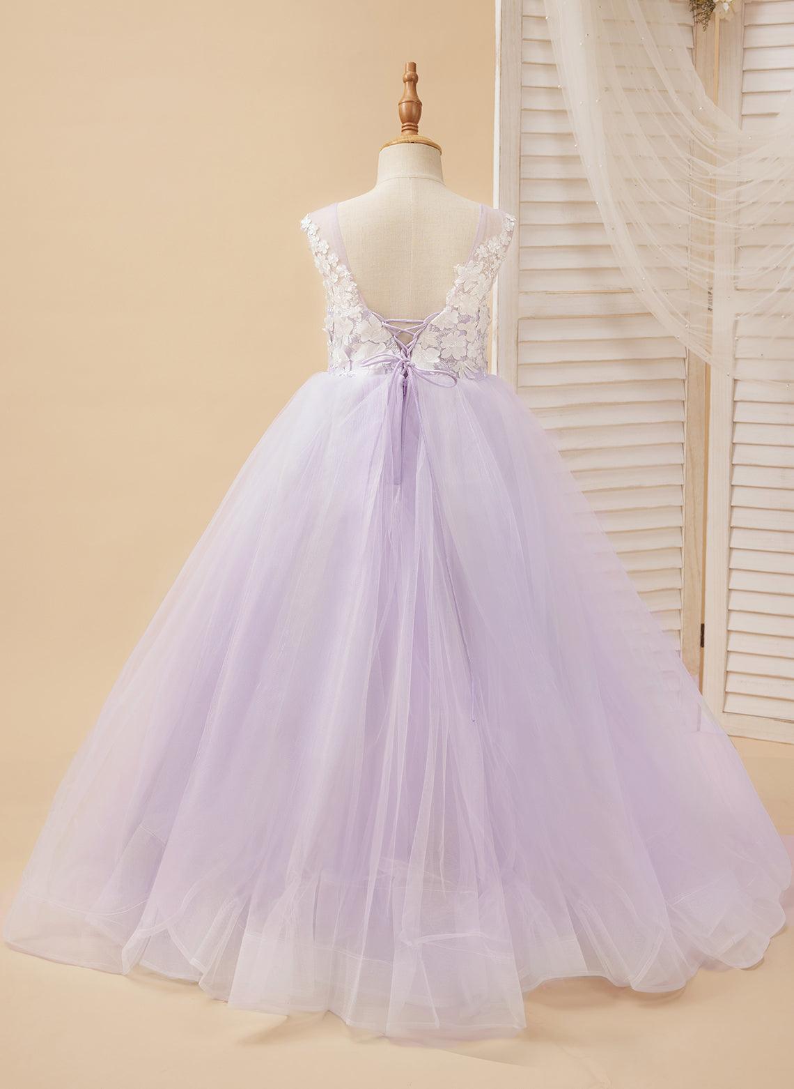 Enchanted Princess Tulle and Lace Flower Girl Dress