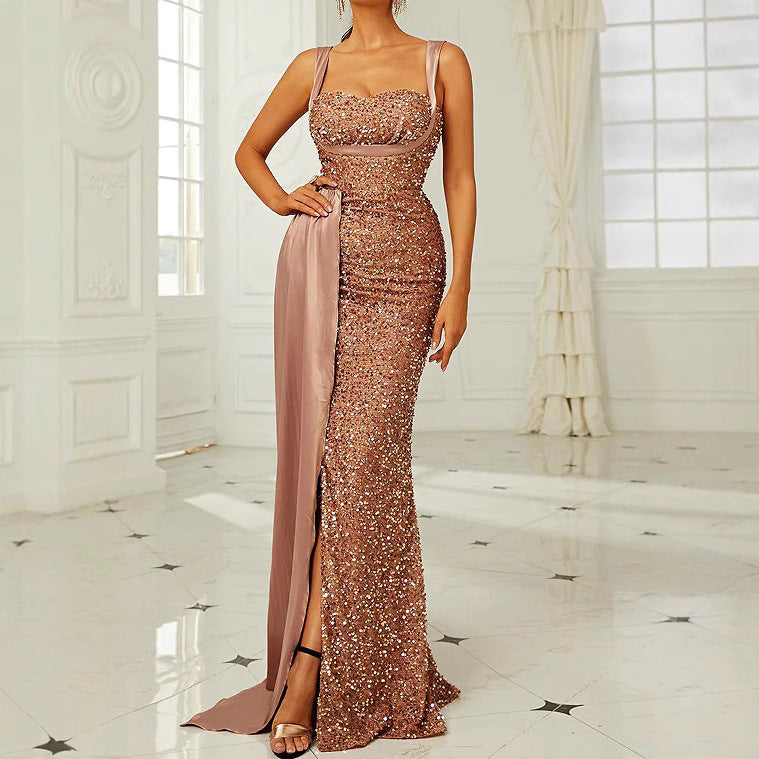 Backless Sequin Mermaid Prom Dress - VelvetHem