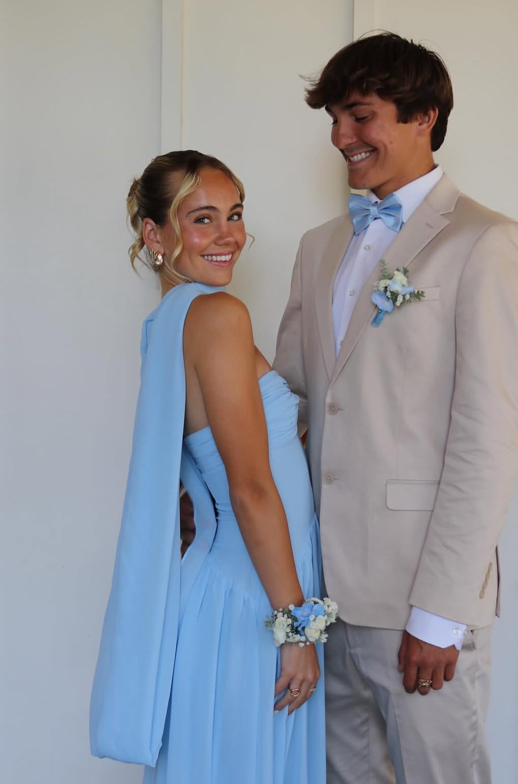 Strapless A Line Blue Chiffon Prom Dress Chiffon Graduation Dress J7879