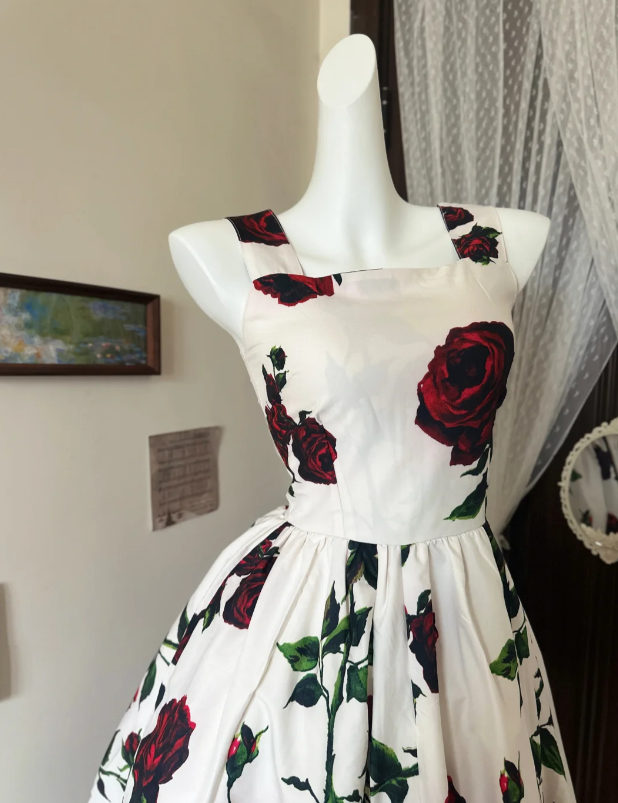A-Line Floral Prom Dress 22nd Birthday Outfit Formal Event Dress - View 4 | FashionDia