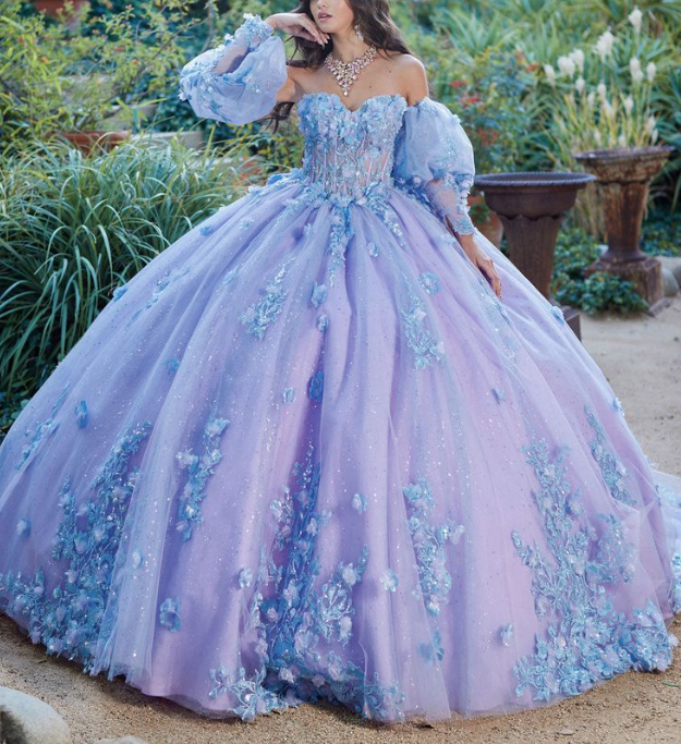 Luxury Tulle Appliques Quinceanera Dress Charming Sweet 16 Dress Ball Gown - FashionDia