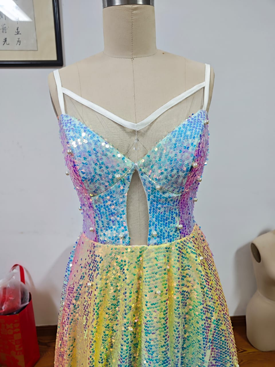 Glitter Tulle Sequins A Line Prom Dress Evening Dress Y8378 - View 3 | VelvetHem