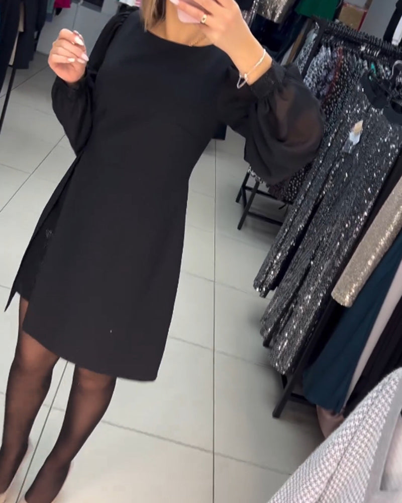 Catalina Chic Dress Stylish Lantern Sleeves Silhouette Collection