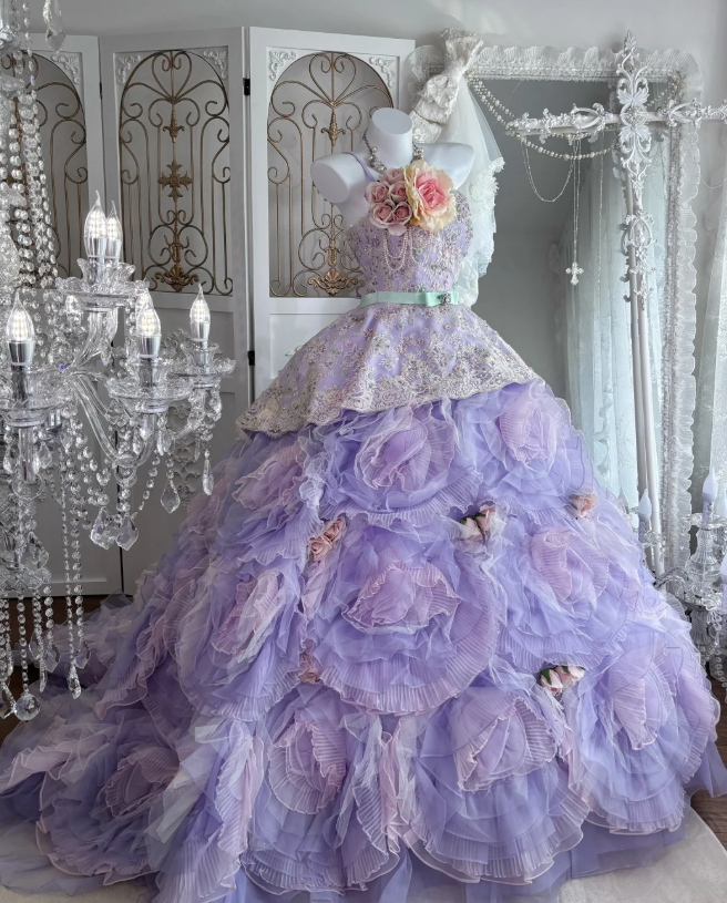 Ball Gown Lilac Sweet 16 Birthday Dress Prom Party Dress Evening Dress - FashionDia