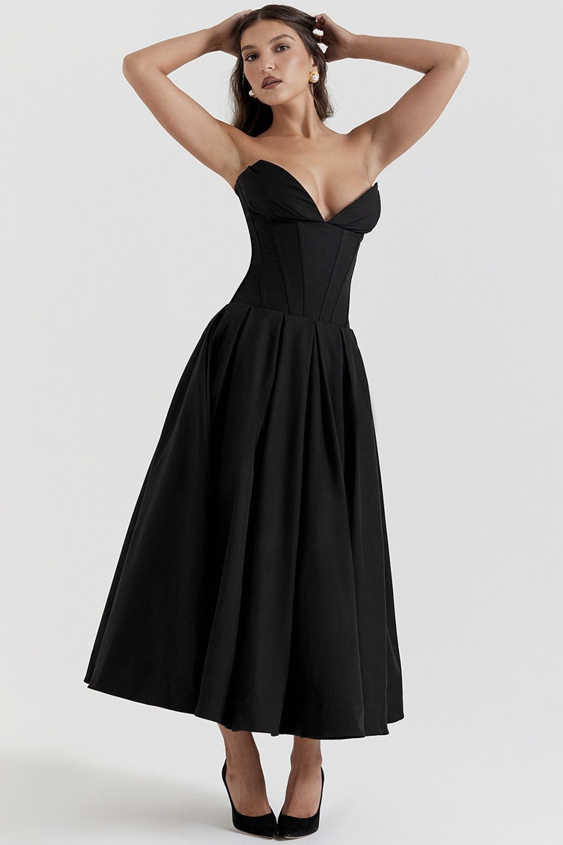 Strapless Corset A Dress with Relaxed Fit and Modern Casual Wear