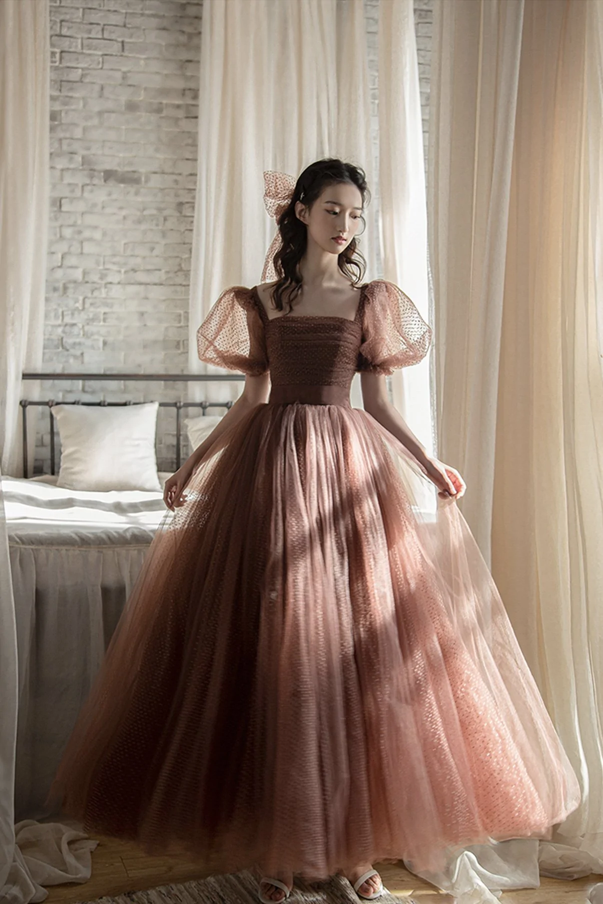 Cute tulle long A-Line Prom & Evening Dress - FashionDia