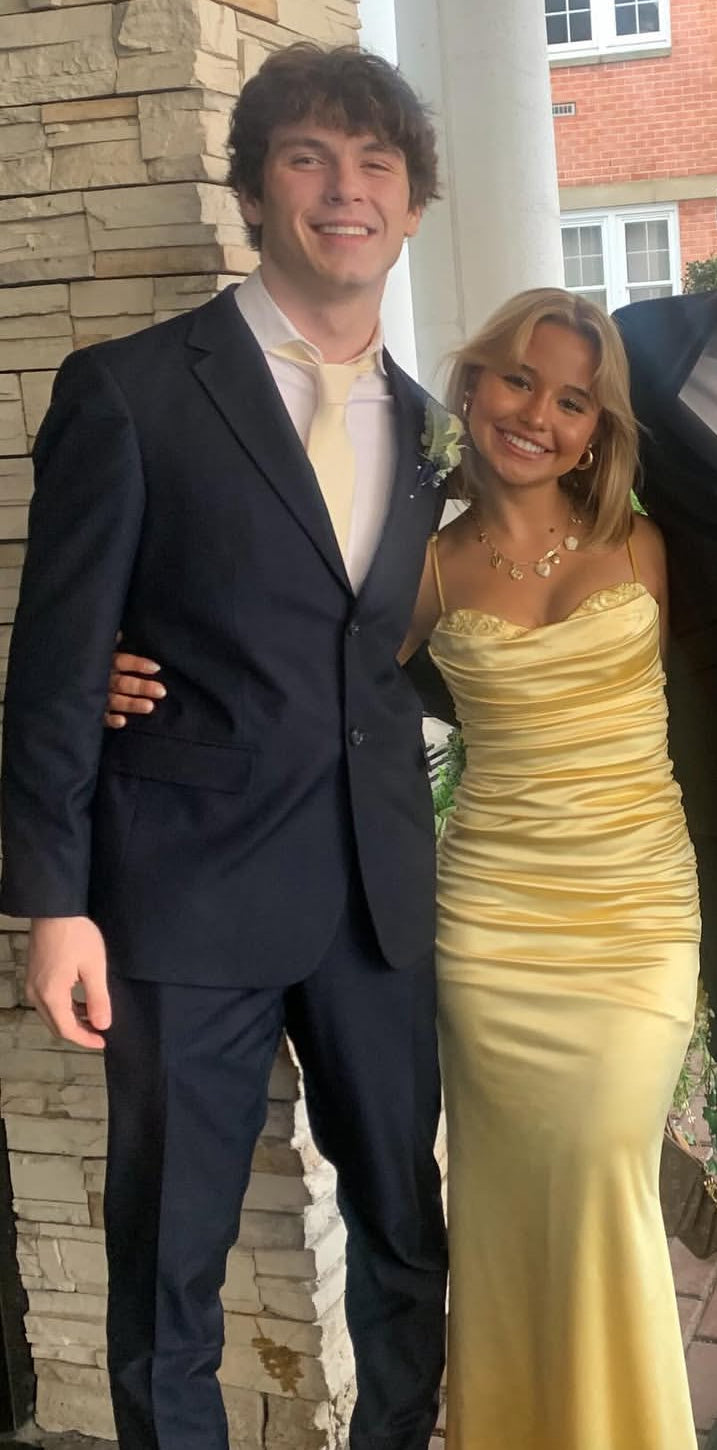 Spaghetti Straps Yellow Long Prom Dress Satin Evening Dress J7875