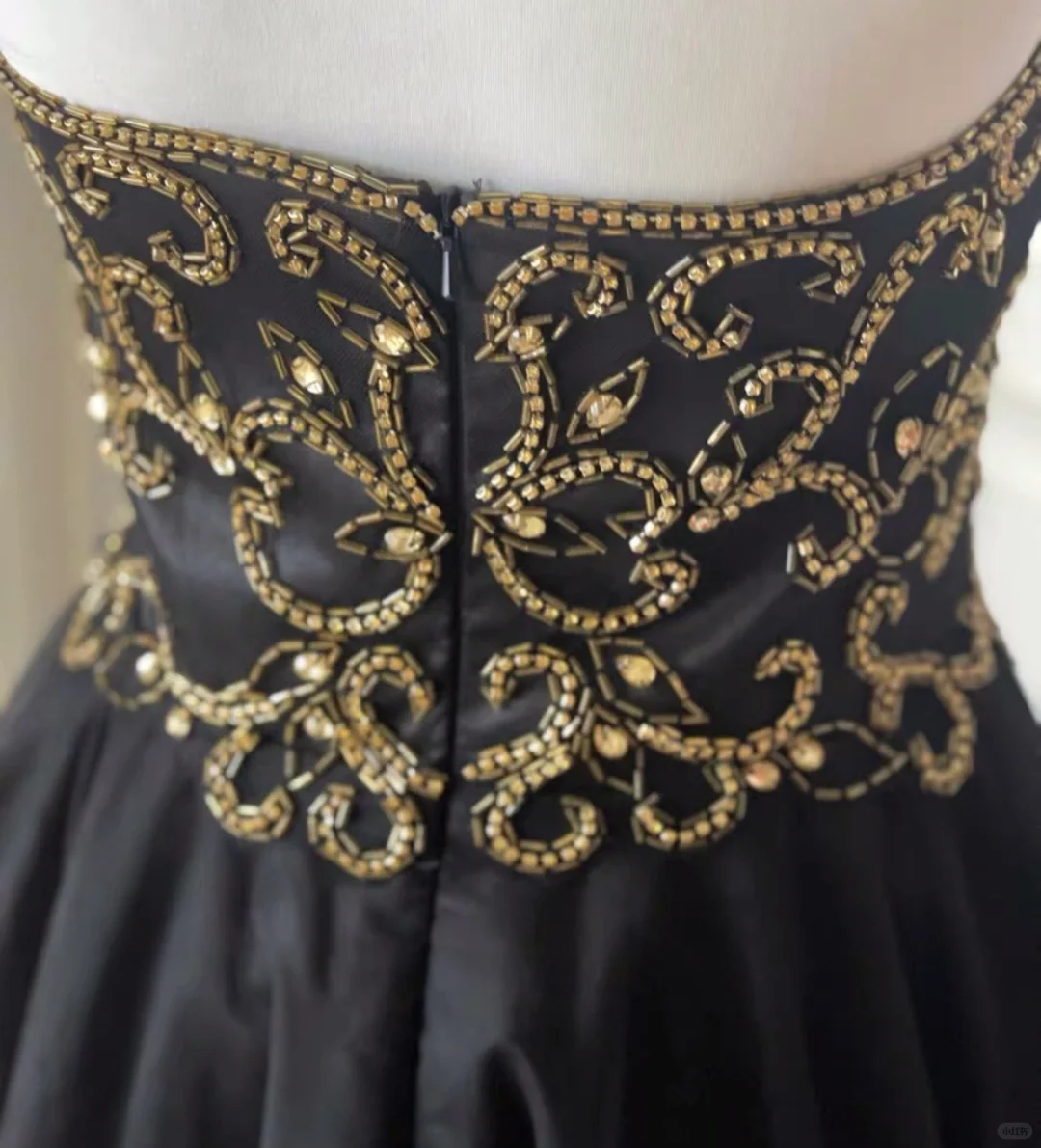 Stylish Halter Tulle Beaded A-Line Homecoming Dress Black Sleeveless Birthday Dress Cocktail Dress - View 5 | FashionDia