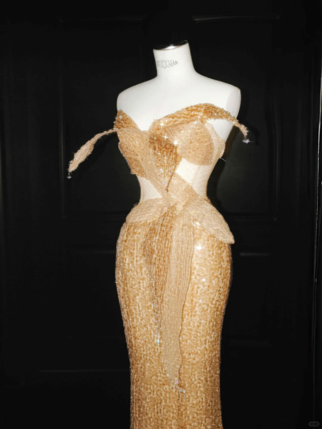Sparkly Gold Sequin Strapless Mermaid Prom Dress Long Evening Dress Y8656 - VelvetHem