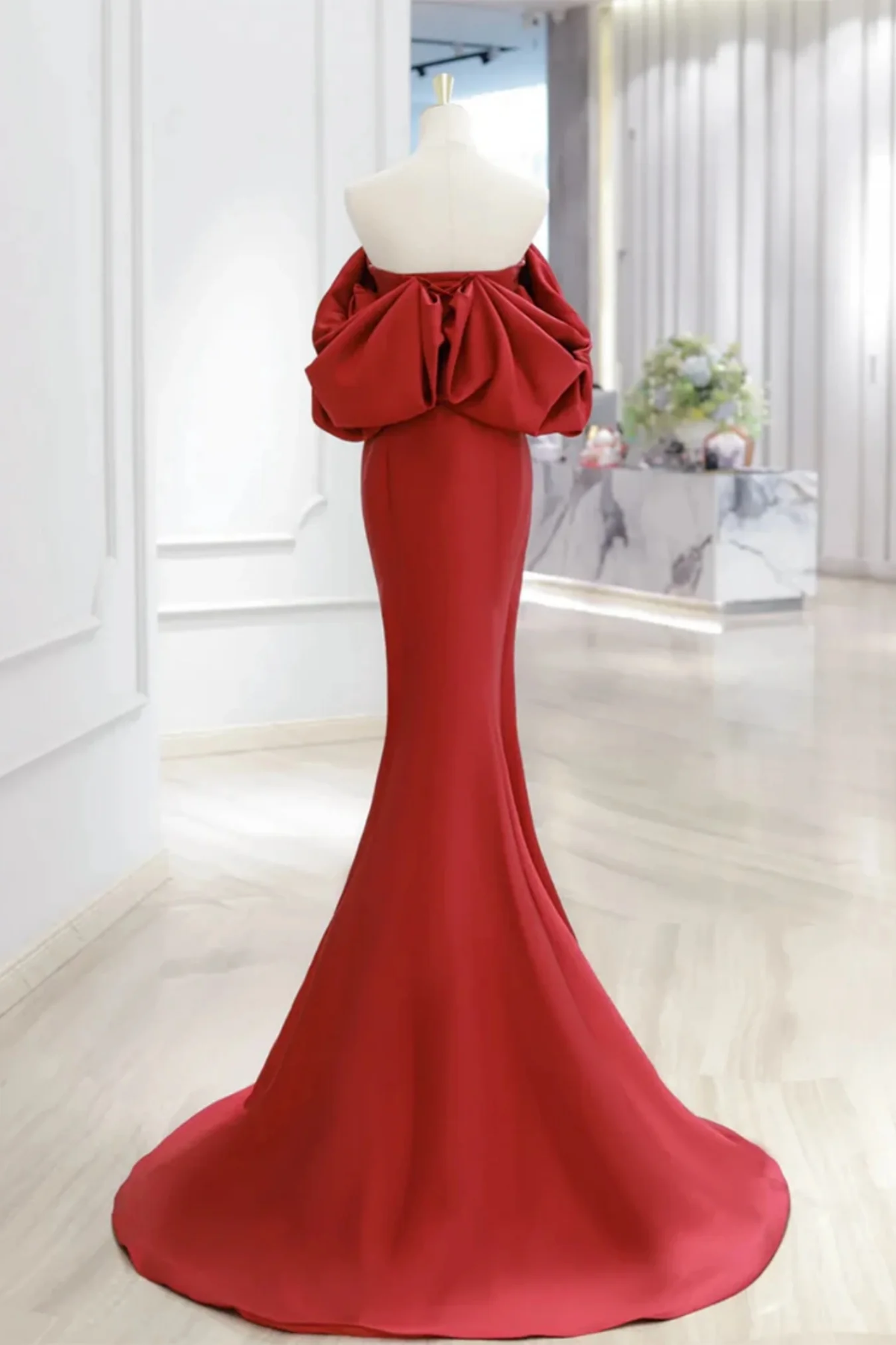 Charming Mermaid Satin Prom Dress Vintage Evening Dress Y4371 - View 5 | VelvetHem