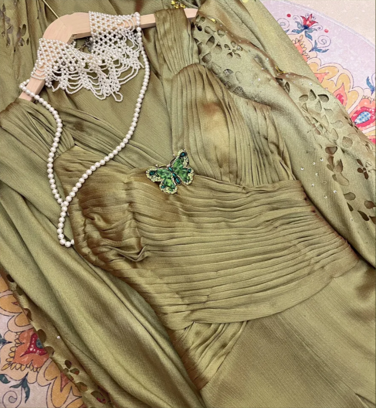 Fashion V-Neck Navy Blue Satin Beaded Mermaid Long Party Dress Evening Dress - View 6 | FashionDia