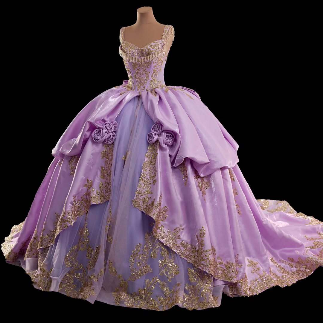 Retro Style A Line Sweetheart Purple Quinceanera Dress with Appliques Criss Cross Back - View 4 | FashionDia