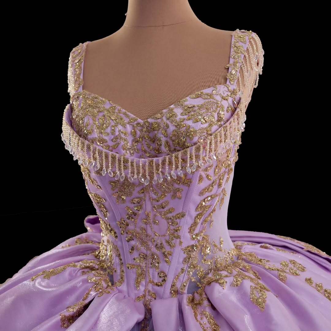 Retro Style A Line Sweetheart Purple Quinceanera Dress with Appliques Criss Cross Back - View 5 | FashionDia