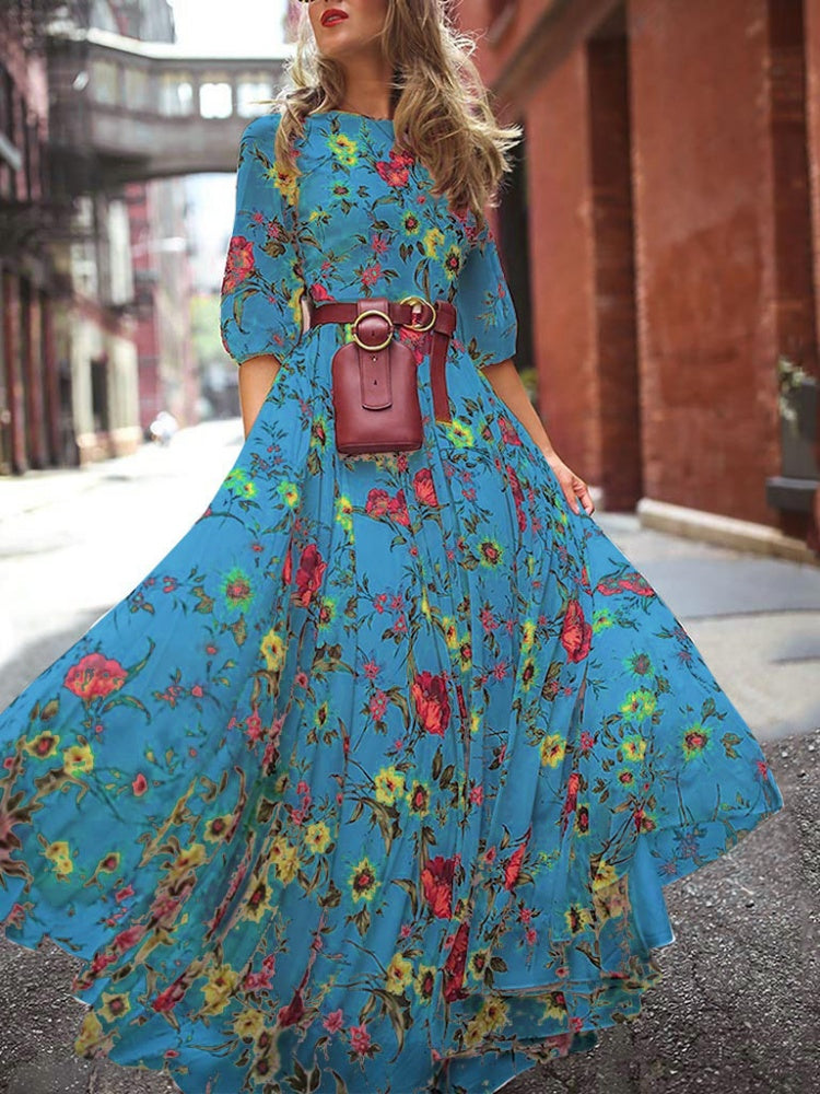 Bohemian Flowy Printed Maxi Dress