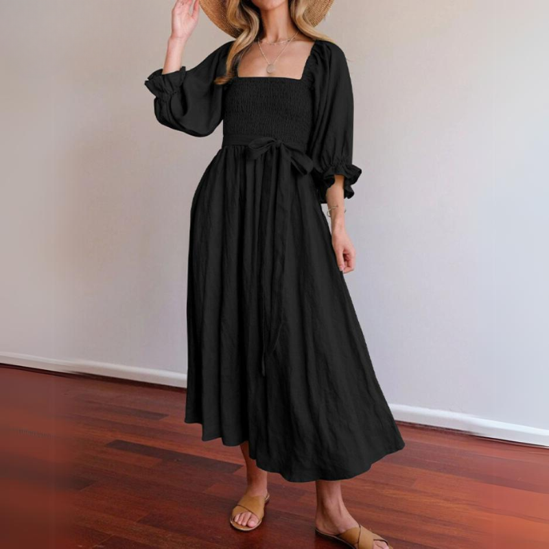 Stella Exclusive French Dress with Ruffled Sleeves Boutique Collection