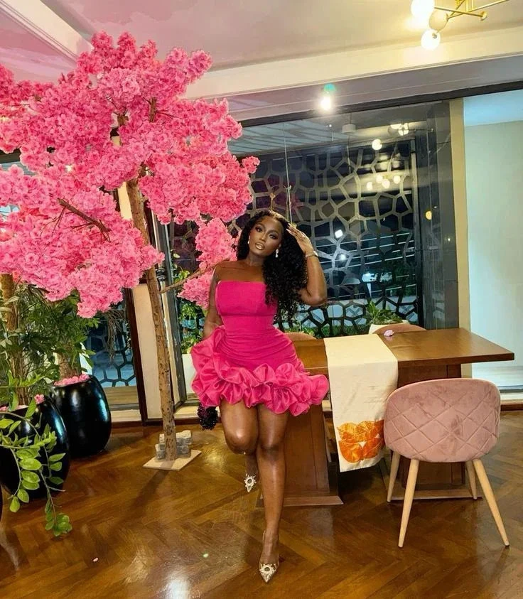 Unique Strapless Hot Pink Pleated Homecoming Dress Short Birthday Dress (ZD11314)