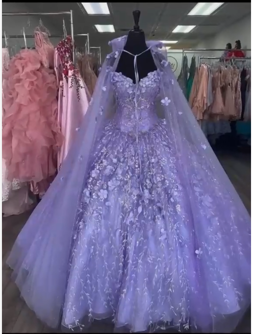 Floral Quinceanera Dresses With Warp Off-the-Shoulder Puffy Skirt Lace Embroidery Princess Sweety 16s Girls, Ball Gown - View 2 | FashionDia