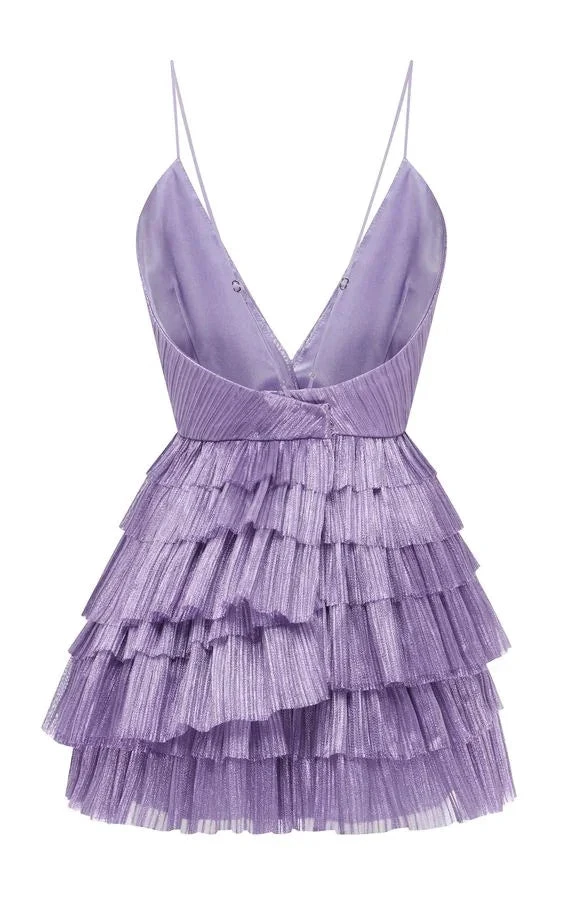 Short Homecoming Dress Ruffle Spaghetti-Neck Party Sexy Mini Dress (ZD12180)