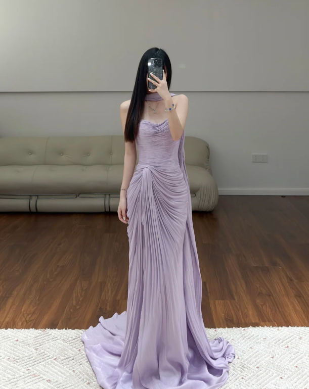 Classy Lilac Prom Party Dress Evening Dress Birthday outfit
