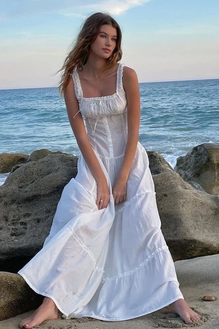 Beach Cotton Tank Maxi Dress - View 2 | FashionDia