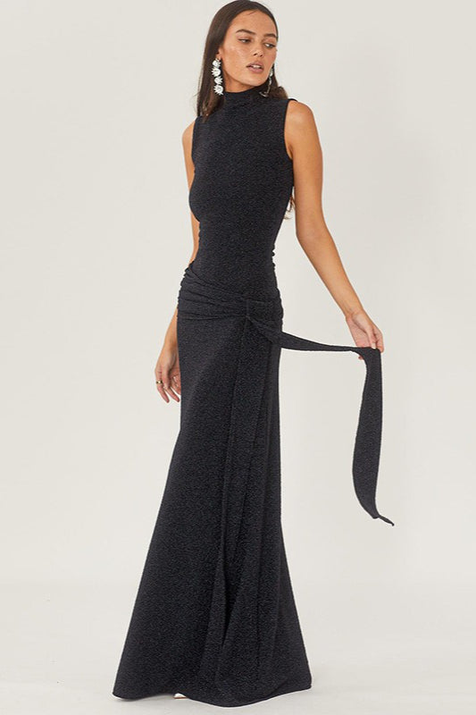 Metallic Ribbon Panel Party Dress - View 6 | VelvetHem