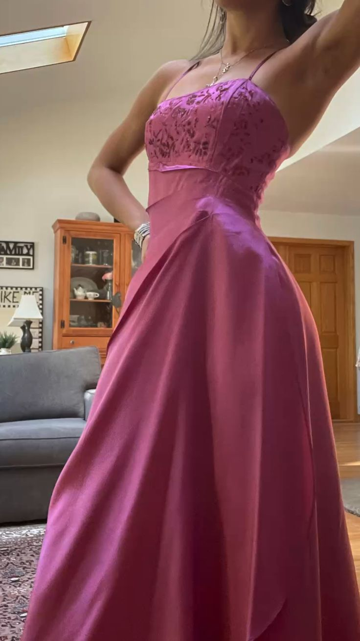 Gorgeous Pink A Line Beaded Prom Dress Long Evening Gown Y7532 - View 3 | VelvetHem