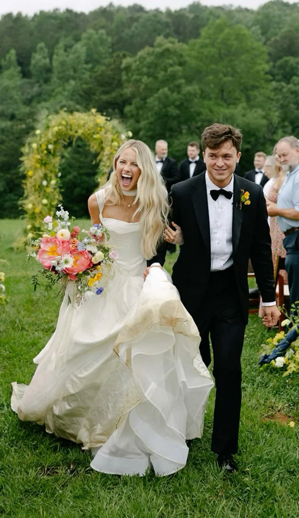 A-Line White Wedding Dress Elegant Bridal Dress