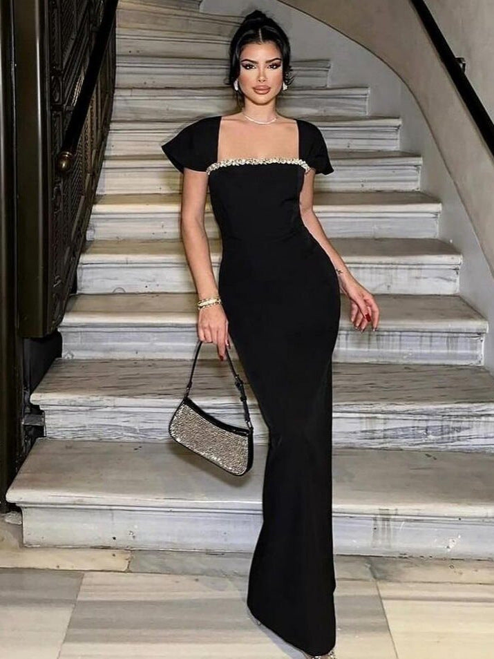Sexy Waterfall Rhinestone Bandage Dress Prom Dress - View 4 | VelvetHem