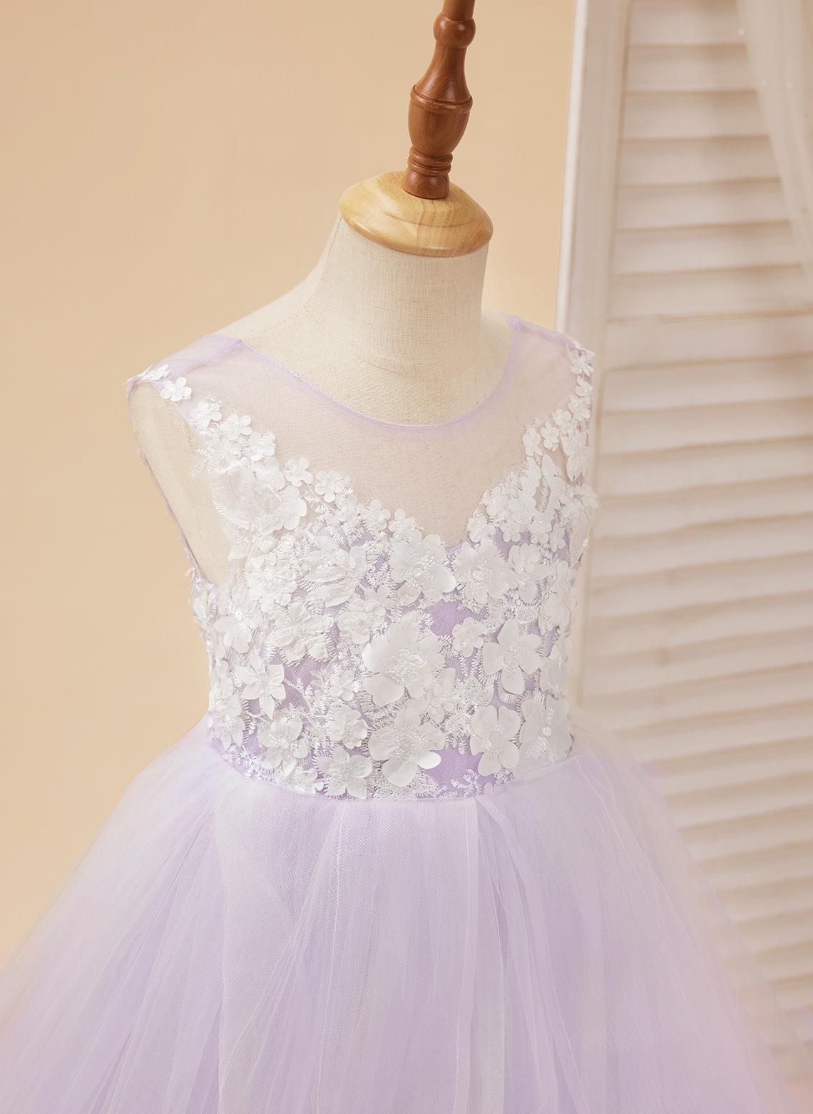 Enchanted Princess Tulle and Lace Flower Girl Dress