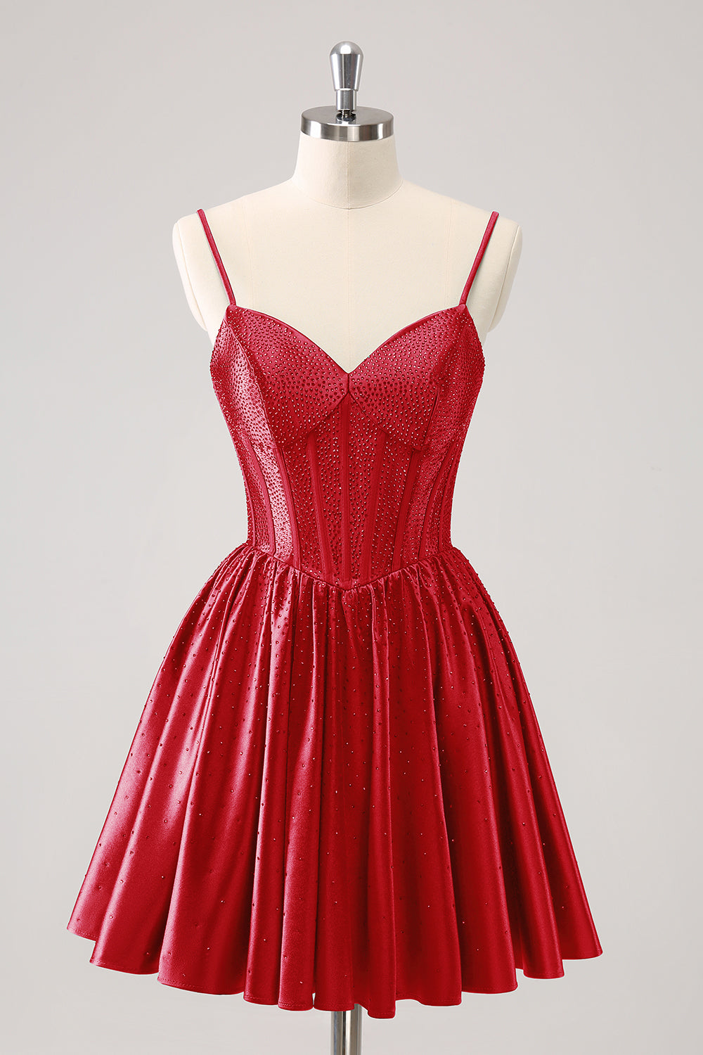 A Line Homecoming Dresses Beaded Corset Short Cocktail Dresses