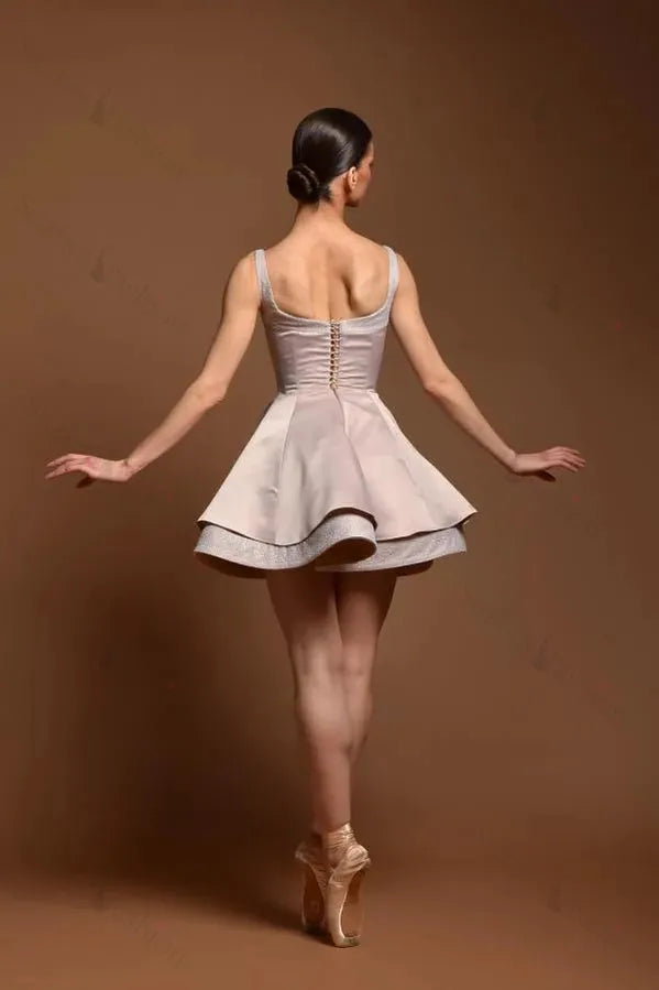 A Line Square Neck Homecoming Dress Short Cocktail Dresses